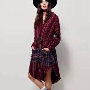 Free People Burgundy Striped dress